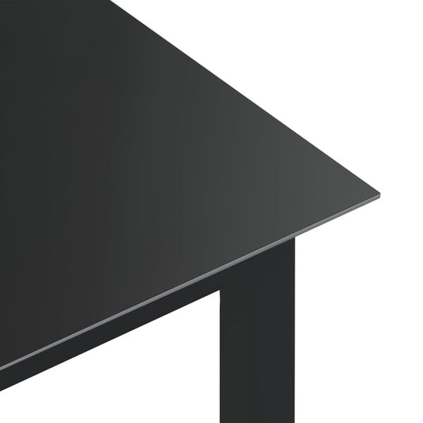 vidaXL Tuintafel 190x90x74 cm aluminium en glas zwart