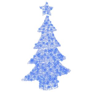 vidaXL Kerstboom 100 LED's Blauw 120 cm Acryl