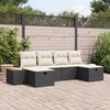 vidaXL Tuin Sofa Set met kussen 6 pcs Zwart Poly riet