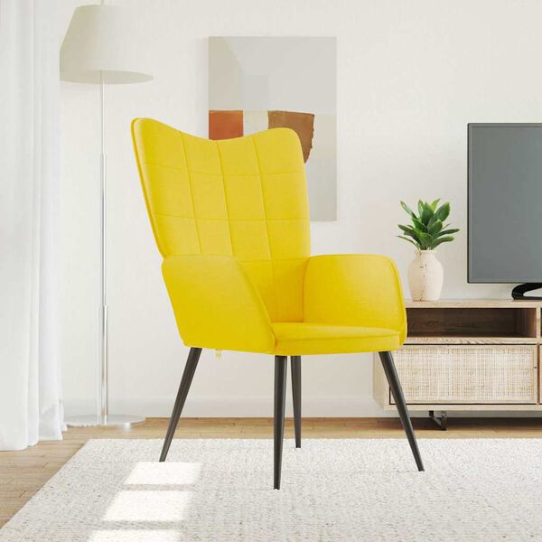 vidaXL Relaxstoel stof mosterdgeel