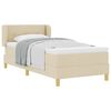 vidaXL Boxspringbed met matras met hoofdeinde Cr&egrave;me 90 x 200 cm Stof