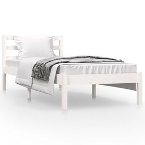 vidaXL Bedframe massief grenenhout wit 75x190 cm