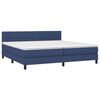 vidaXL Boxspring met matras en LED stof blauw 200x200 cm