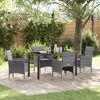 vidaXL Tuin eettafelset met kussen 5 pcs Grijs poly rattan