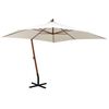 vidaXL Zweefparasol met houten paal 300x300 cm wit