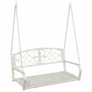 vidaXL Schommelbank Staal 110,5 x 59 x 55 cm Antiek wit