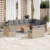 vidaXL 13-delige Loungeset met kussens poly rattan beige