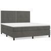 vidaXL Boxspring met matras fluweel donkergrijs 180x200 cm