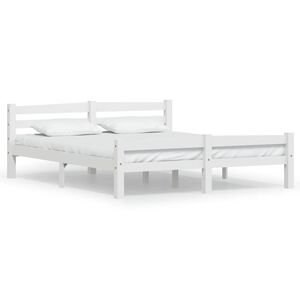 vidaXL Bedframe massief grenenhout wit 160x200 cm