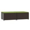 vidaXL Voetensteunen 2 st met kussens poly rattan bruin