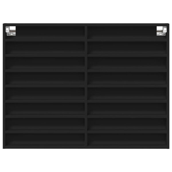 vidaXL Vitrinekast 100x8,5x75 cm bewerkt hout zwart