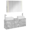 vidaXL Badkamermeubelset 4 pcs Betongrijs Bewerkt hout en glas