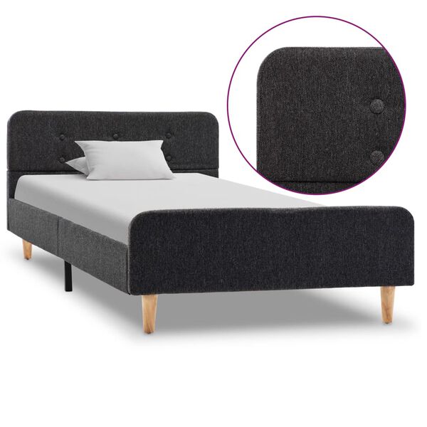 vidaXL Bedframe jute donkergrijs 90x200 cm