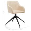 vidaXL Eetkamerstoelen 2 st draaibaar stof cr&egrave;mekleurig