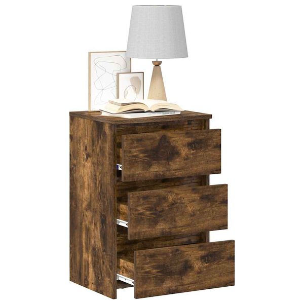 vidaXL Nachtkastjes 2 st 40x35x62,5 cm bewerkt hout gerookt eikenkleur
