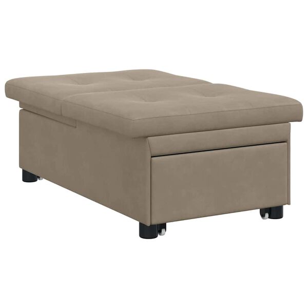vidaXL Uittrekbare Slaapbank Taupe 194 x 67 x 82 cm Microvezel