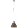 vidaXL Hanglamp industrieel E27 46 cm ijzer en massief hout grijs