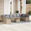 vidaXL Tuin Sofa Set Beige poly rattan