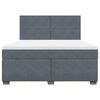 vidaXL Boxspring met matras fluweel donkergrijs 180x200 cm