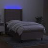 vidaXL Boxspring met matras en LED stof taupe 90x190 cm