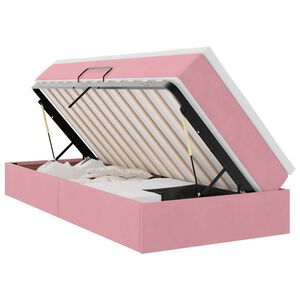 vidaXL Opbergbed met matras met matras Roze 90 x 190 cm Fluweel