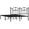vidaXL Bedframe met hoofdbord metaal zwart 150x200 cm