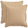 vidaXL Plaid kussen 2 st HOUTEN Cr&egrave;mekleurig 35 x 35 cm Faux Linnen
