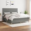 vidaXL Boxspring met matras stof donkergrijs 160x200 cm
