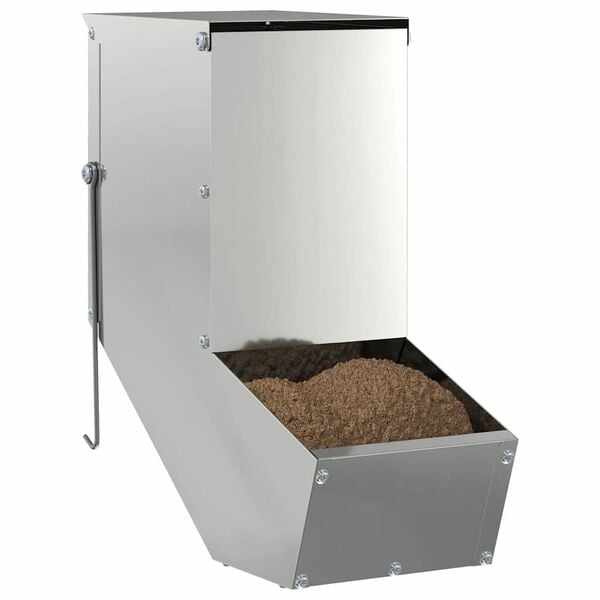 vidaXL Konijnenvoer Zilver 12,5 x 26 x 28,5 cm Gegalvaniseerd staal