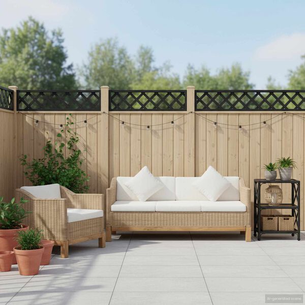 vidaXL 2-delig Bankstel met kussens natuurlijk rattan