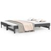 vidaXL Slaapbank uitschuifbaar 2x(80x200) cm massief grenenhout grijs