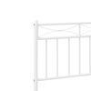 vidaXL Bedframe met hoofdbord zonder matras metaal wit 75x190 cm