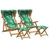 vidaXL Ligstoel 4 pcs 3 Positie massief eucalyptushout Bladpatroon