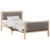 vidaXL Bedframe met hoofdeinde Taupe 100 x 200 cm Massief grenenhout