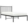 vidaXL Bedframe met hoofdbord metaal zwart 90x190 cm