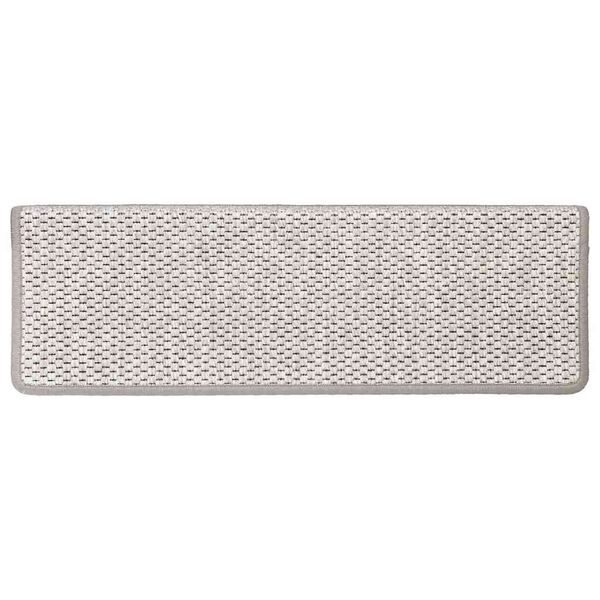 vidaXL Trapmatten zelfklevend 15 st sisal-look 65x21x4 cm platinakleur