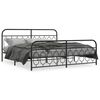 vidaXL Bedframe met hoofd- en voeteneinde metaal zwart 200x200 cm