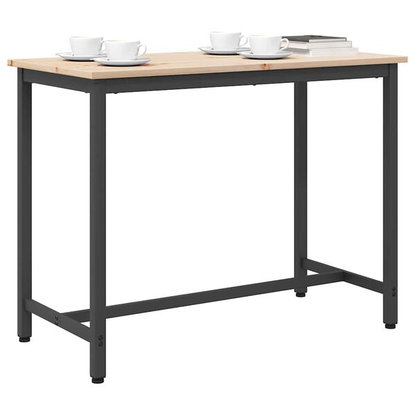 vidaXL Tafel Naturel 100 x 50 x 77 cm Engineered hout en staal