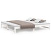 vidaXL Slaapbank uitschuifbaar massief grenenhout wit 2x(90x200) cm