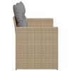 vidaXL Tuinbank 2-zits met kussens poly rattan beige