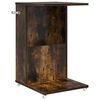 vidaXL Bijzettafel met wiel Gerookt eiken 40 x 35 x 60 cm Bewerkt hout
