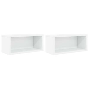 vidaXL CD Opslag Rek 2 st Wit 40 x 17 x 17 cm Bewerkt hout