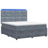 vidaXL LED Boxspring Bed met Matras Donkergrijs 140 x 190 cm Fluweel