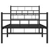 vidaXL Bedframe met hoofd- en voeteneinde metaal zwart 75x190 cm