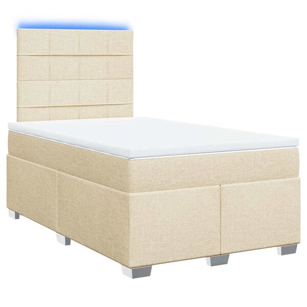 vidaXL Boxspring met matras stof cr&egrave;mekleurig 120x200 cm