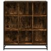 vidaXL Boekenkast 97,5x33x107,5 cm hout en metaal gerookt eikenkleurig