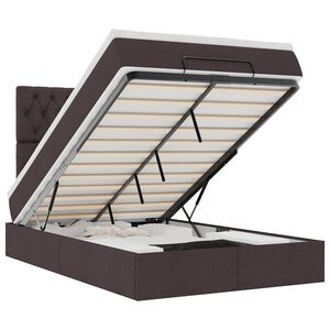 vidaXL Ottoman bed met matras en LED's 120x190 cm stof donkerbruin