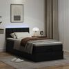 vidaXL Ottoman bed met matrassen en LED's 90x190 cm kunstleer zwart