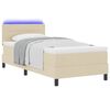 vidaXL Boxspring bed met matras met LED Cr&egrave;me 100 x 200 cm Stof
