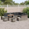 vidaXL Tuinbankenset met kussen 12 pcs Grijs poly rattan